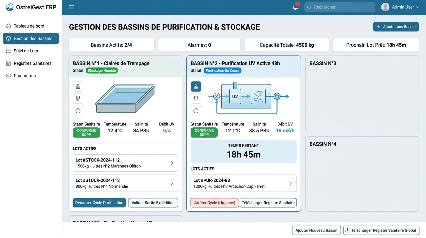 Module bassins de purification et registre sanitaire